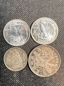 4 COINS 2 SILVER 110th OZ ROUND & 2 SILVER CANADIAN