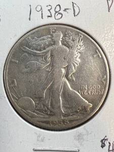 1938-D US WALKING LIBERTY HALF DOLLAR