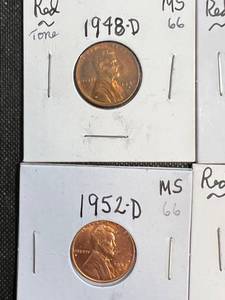 GROUP OF 7 US WHEAT CENTS 1948-D 1950-D 1951-D 1952-D 1953 1953-D 1953-S