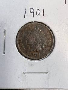 GROUP OF 2 INDIAN HEAD CENTS 1901 1902