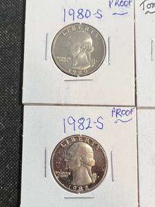 GROUP OF 4 US PROOF WASHINGTON QUARTERS 1980-S 1981-S 1982-S 1987-S