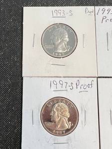 GROUP OF 4 US PROOF WASHINGTON QUARTERS 1993-S 1995-S 1997-S 1998-S