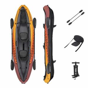 lot 38 image: Tobin Sports Wavebreak Inflatable 2-person Kayak-Orange