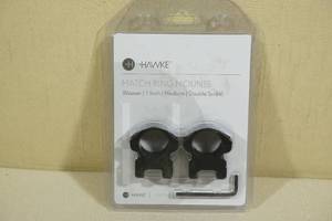 lot 19 image: Hawke Match Ring Mounts Weaver, 1, Medium, Double Screw