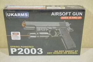 lot 80 image: UKArms P2003 Spring Powered Airsoft Pistol with Laser