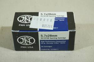lot 130 image: 50 FNH 5.7 x 28mm 40 Gr Hornady V-Max Ammo