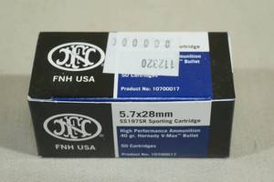 lot 131 image: 50 FNH 5.7 x 28mm 40 Gr Hornady V-Max Ammo