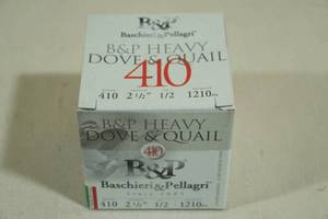 lot 137 image: 25 B&P Heavy Dove and Quail .410 Gauge 2-12 8 Shot Shotshells