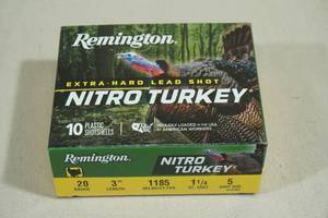 lot 141 image: 10 Remington Nitro Turkey 20 Gauge 3 5 Shot Shotshells
