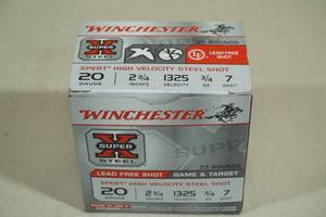 lot 142 image: 25 Winchester Super-X 20 Gauge 2-34 7 Shot Shotshells