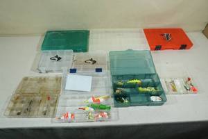 lot 158 image: Assorted Tackle Box Inserts with Tackle