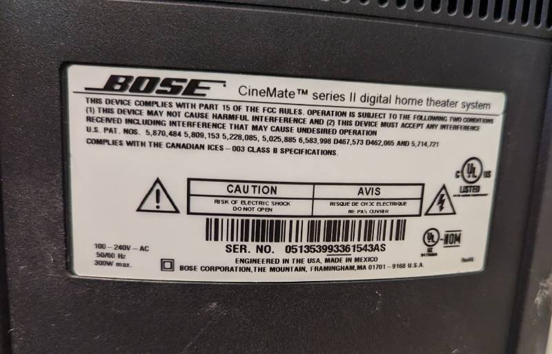 Bose CineMate Series II Subwoofer and Speakers | Lovely Lakeville