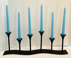 Variety of Metal Candle Holders and Candles