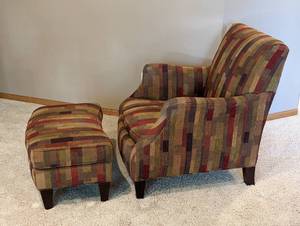 Colorful Armchair and Ottoman