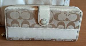 Coach Signature Canvas Purse and Matching Wallet