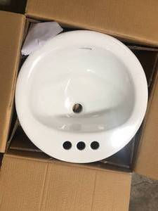 Glacier Bay Drop-In Bathroom Sink in White Customer Returns See Pictures