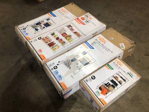 Lot of Assort ed Utilty Storage Shelving Units Various Models and Conditions  Customer Returns See Pictures