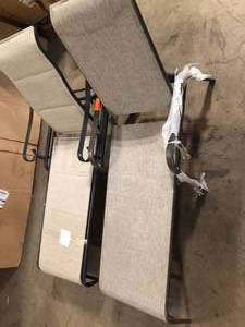 2 Lots of StyleWell Mix and Match Sling Outdoor Patio Chaise Lounge in Riverbed Taupe  Customer Returns See Pictures