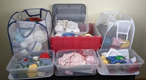 lot 21 image: Large Assortment of Yarn and Knitting Supplies