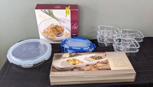lot 55 image: Assortment of Kitchen Essentials Serving Trays, Meal Prep Containers, & More