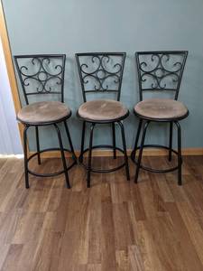 lot 83 image: Set of Three Swivel Stools