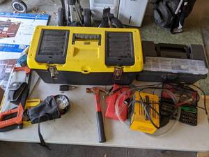 lot 92 image: A Variety of Tools Including Saws, Hammers, Wrenches, Toolbox, Screwdrivers and More