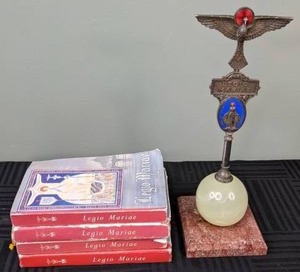 lot 62 image: Legio Mariae (Legion of Mary) Table Altar and (4) Legio Mariae Books