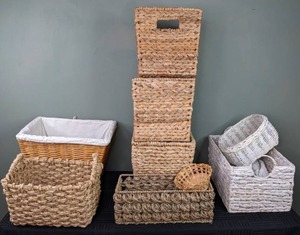 lot 63 image: Variety of Wicker, Sea Grass and Other Baskets