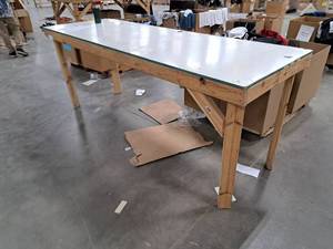 lot 41 image: Laminate Top  Wood Custom Work Table 96x32x38