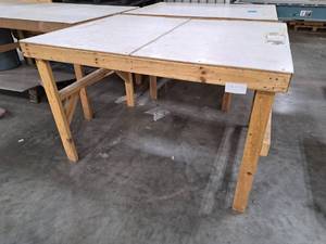 lot 42 image: Laminate Top  Wood Custom Work Table 64-12x48-12x40-34