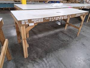 lot 44 image: Laminate Top  Wood Custom Work Table 96x32x40-12