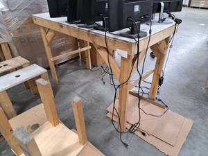 lot 45 image: Laminate Top  Wood Custom Work Table 60-12x32x40-34