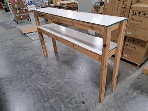 lot 48 image: Laminate Top  Wood Custom Work Table 2-tier 75x16x46-34