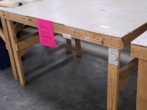 lot 49 image: Laminate Top  Wood Custom Work Table 64x48-34x41