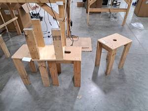 lot 53 image: Lot of (4) Wood Custom Work Table