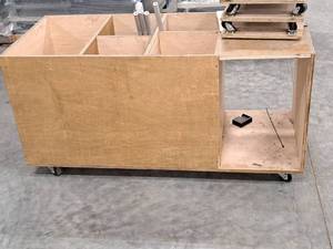 lot 59 image: Wood Rolling Custom Utility Cart 56x24x28