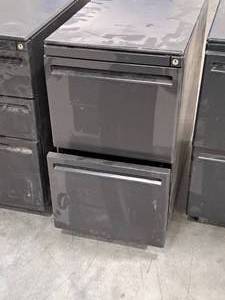 lot 62 image: Metal Rolling File Cabinet 2-drawer