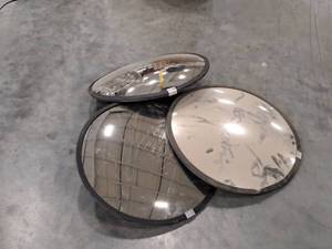 lot 141 image: Lot of (3) Uline Corner Mirrors 18-12x18-12