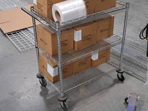 lot 159 image: Metal Wire Utility Cart