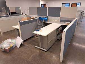 lot 301 image: Office Cubicle - Cubicle, Desk, Cabinets