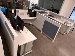 lot 299 image: Office Cubicle - Cubicle, Desk, Cabinets