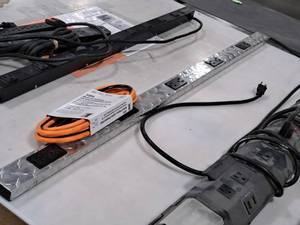 lot 446 image: Lot of (2) 48 Power Cord with 10 General Purpose Lighted Extension Cord 14 GA