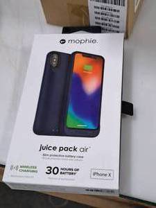 lot 455 image: Lot of (1) Mophie Juice Pack Air iPhone X Slim Protective Battery Case