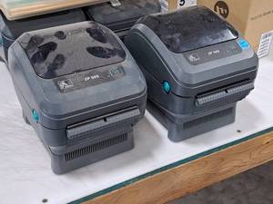 lot 465 image: Lot of (2) Zebra Label Printers ZP505