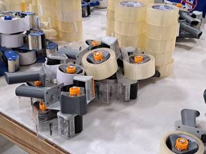 lot 553 image: Lot of (10) Box Tape Guns with (10) Rolls of ShorrExpressShurtape Packing Tape