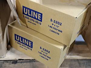 lot 601 image: Lot of (2 Boxes) Uline Poly 1-Mil Bags S-3202 1000-count 9x12
