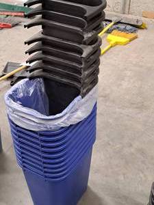 lot 641 image: (12) Plastic Recycle Cans 14x10x15 with (8) Separator Attachments