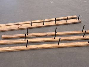 lot 663 image: Wooden Rack Parts - (6) Drilled Racks and (14) Pegs 7