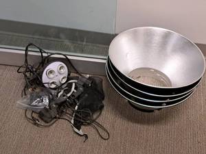 lot 276 image: Lot of (4) Light Reflector Covers with Wires and Lights