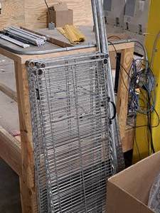 lot 730 image: NFS Steel Wire Rolling Shelving Unit 48x18x69